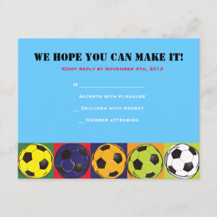 Retro SOCCER Themed Bar Bat Mitzvah Reply Card RSVP Karte
