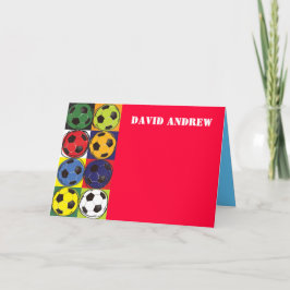 Retro SOCCER Themed Dankeschön Karte