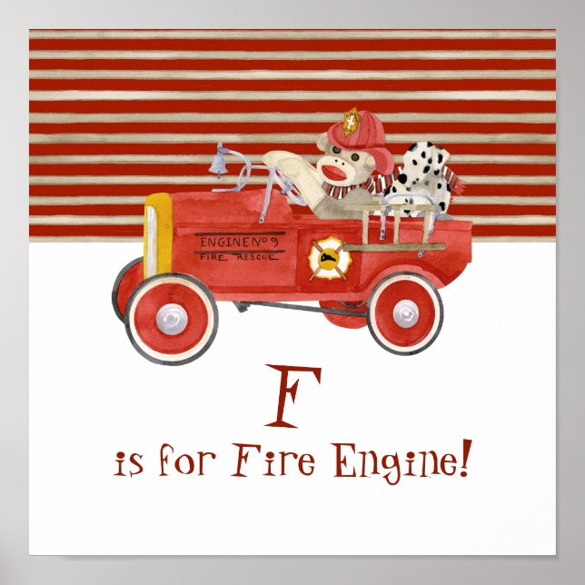 Retro Sock Monkey w Strumpf Cap Baby Geschenke Poster (Vorne)