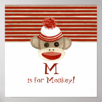 Retro Sock Monkey w Strumpf Cap Baby Geschenke