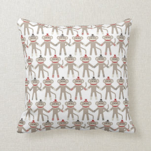 Retro Socken-Affe Kissen