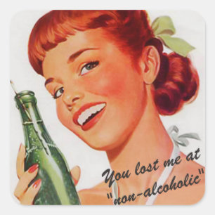 Retro Soda Ad Joke Quadratischer Aufkleber