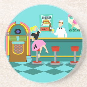 Retro-Soda-Brunnen-Sandstein-Getränkeuntersetzer Sandstein Untersetzer