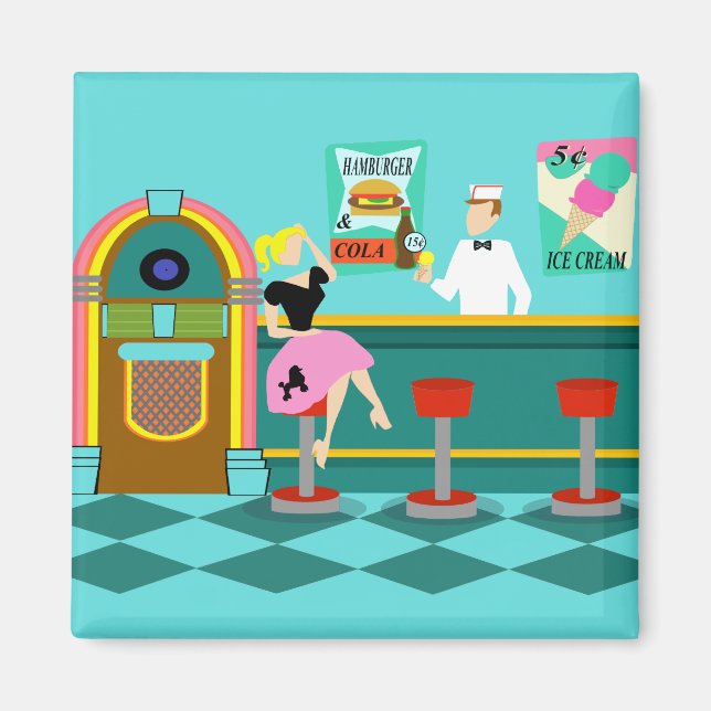 Retro Soda Fountain Magnet (Vorne)