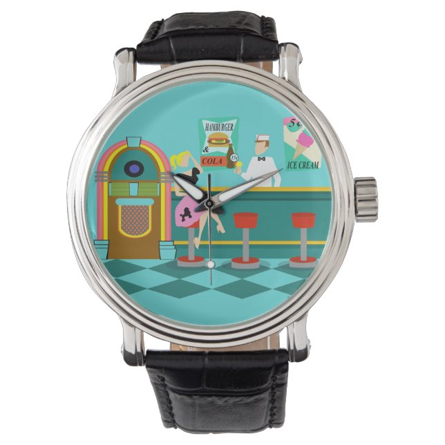 Retro Soda Fountain Watch Armbanduhr (Vorderseite)