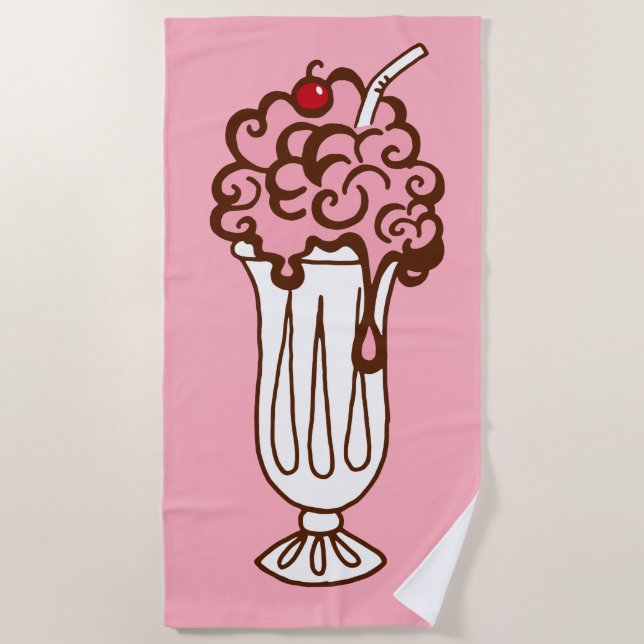 Retro Soda Shop Beach Towel  Strandtuch (Vorderseite)