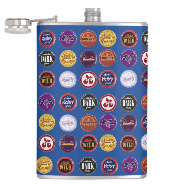 Retro-Sodadeckel-Flasche, Vintage-Pop-Art  Flachmann (Geöffnet)