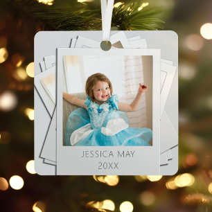 Retro Sofort Foto Frame Name Jahr Ornament