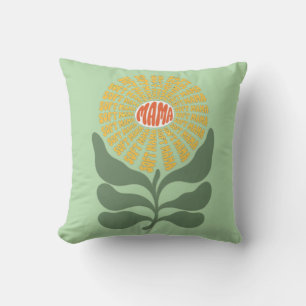 Retro-"Soft Mama"-Blumentypografie-Design Kissen