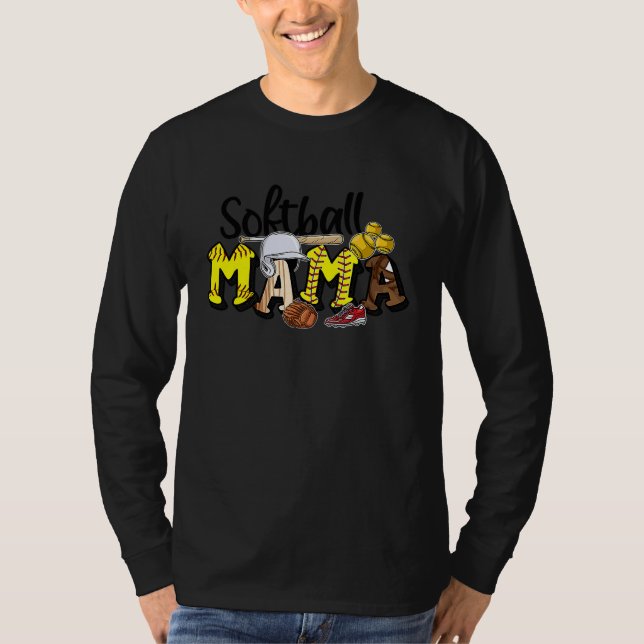 Retro Softball Mama Mom Life Game Day Mama Mothers T-Shirt (Vorderseite)
