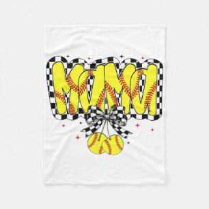 Retro Softll Mama Kirschen Kokette Schleife Karier Fleecedecke