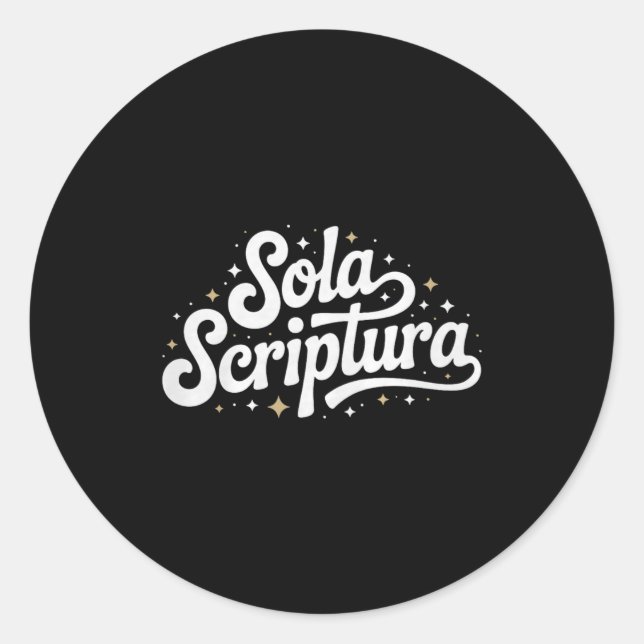 Retro Sola Scriptura Reformed Christian Theology D Runder Aufkleber (Vorderseite)