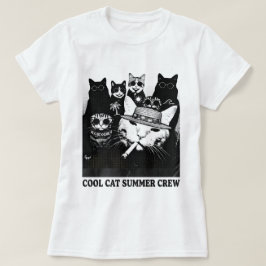Retro-Sommer-Gangster-Katzen Lustiges Meme Grafik- T-Shirt