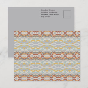 Retro-Sommer geometrisches Farblockmuster-Design Postkarte