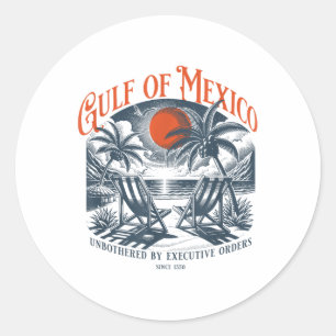 Retro Sommer Golf von Mexiko Forever Beach Golfo d Runder Aufkleber