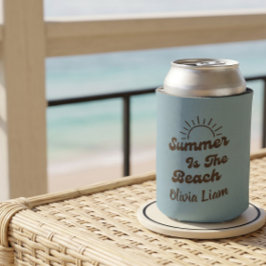 Retro Sommer ist der Strand Custom Name Dosenkühle Dosenkühler