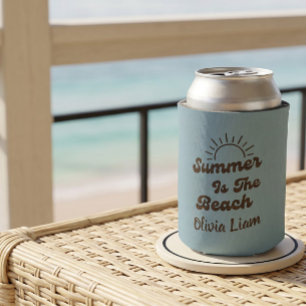 Retro Sommer ist der Strand Custom Name Dosenkühle Dosenkühler