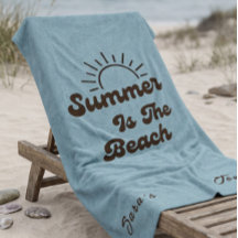 Retro Sommer ist der Strand Personalisiertes Handt