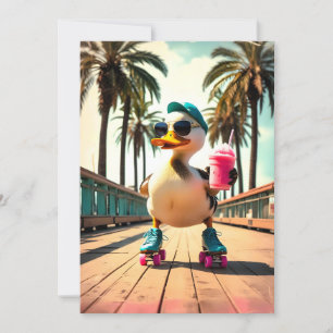 Retro-Sommer lustige Rollente Ente Feiertagskarte