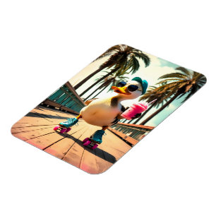 Retro-Sommer lustige Roller-Ente Magnet