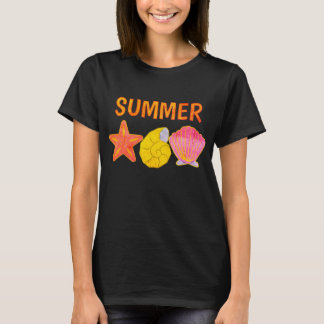 Retro-Sommer-Meeresmuscheln T-Shirt