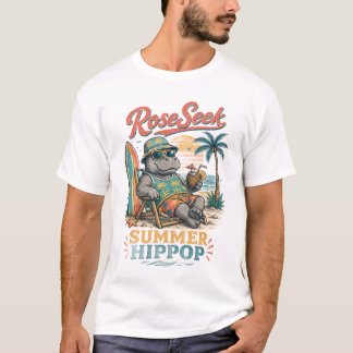 Retro-Sommer-Nilpferd-Strand-Grafik-Tank-Top |Vint T-Shirt
