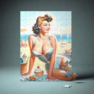 Retro-Sommer-Pin-Up-Girl Puzzle