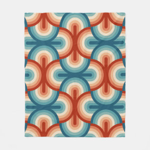 Retro-Sommer-Regenbogen-Streifenmuster Fleecedecke
