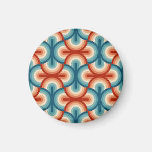 Retro-Sommer-Regenbogen-Streifenmuster Magnet
