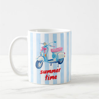 Retro-Sommer-Roller-Stripes Dopamin Kaffeetasse