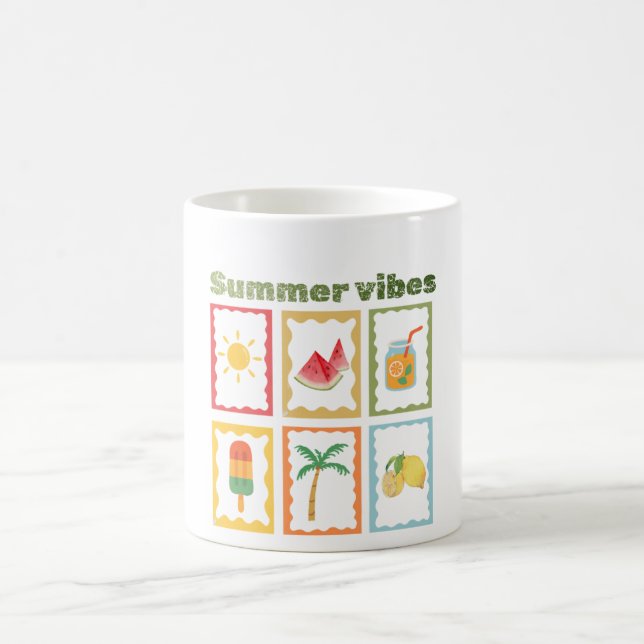 Retro-Sommer-Stimmung-Design  Kaffeetasse (Mittel)