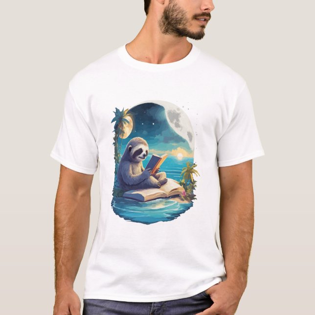 Retro-Sommer-Strand-Faultier T-Shirt (Vorderseite)