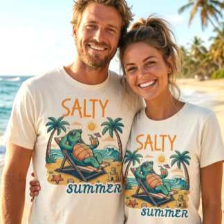 Retro-Sommer-Strandferien mit Meeresschildkröten T-Shirt
