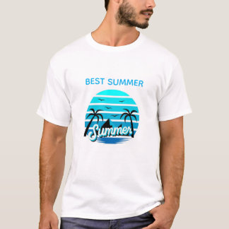 Retro-Sommer-T-Shirt-Design mit sommerlicher Atmos T-Shirt