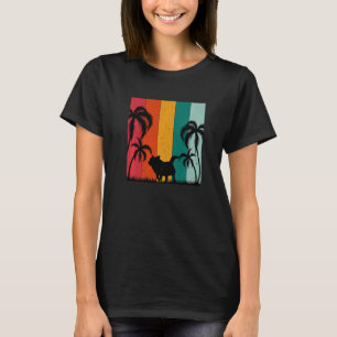 Retro-Sommer-Themendesign Corgi-Hund Sommerferien T-Shirt