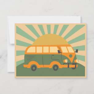 Retro-Sommer-Van Postkarte