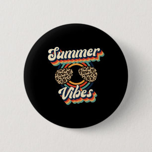 Retro-Sommer-Vibes Gepard Sonnenbrille Urlaub Button