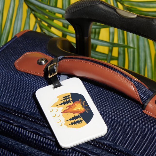 Retro-Sommercamp-Grafik-Tasche Gepäckanhänger (Vorderseite Insitu 1)