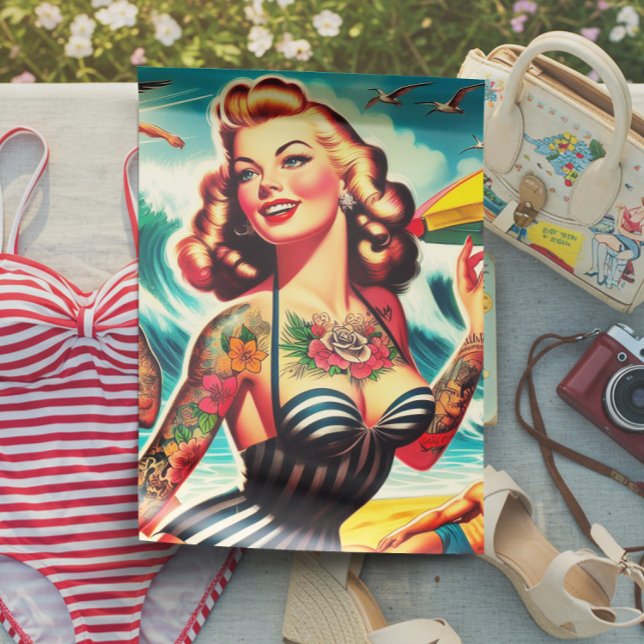 Retro-Sommergirl Seidenpapier (Von Creator hochgeladen)
