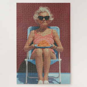 Retro-Sommerstimmung – Porträt einer stilvollen äl Puzzle