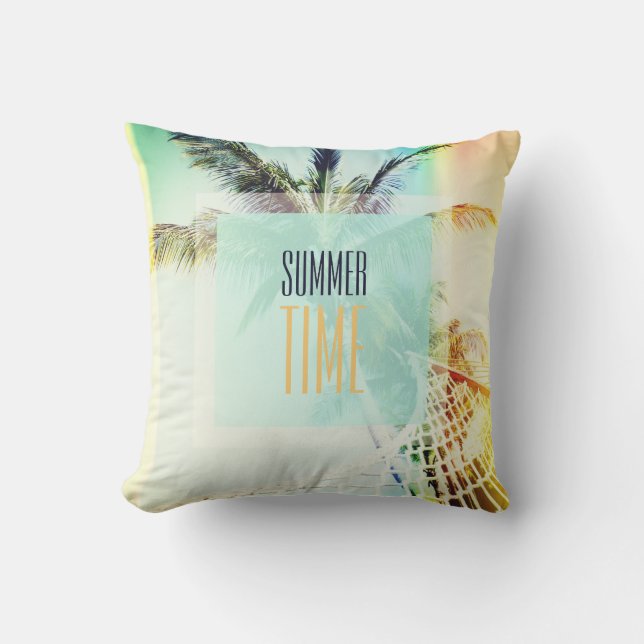 Retro Sommertime Custom Pillow Kissen (Vorderseite)