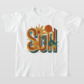 Retro-Sonne 70er-Jahre-Ästhetik-Blumen-Grafik-T-Sh T-Shirt