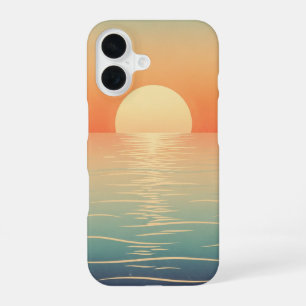 Retro-Sonne über dem Ozean iPhone 16 Hülle