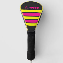 Retro-Sonnen-Glanz über Streifen mit Namen Golf Headcover