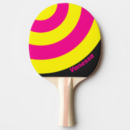 Retro Sonnen Glow Kreis Streifen mit Namen Tischtennis Schläger