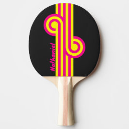Retro-Sonnen-Glow-Loop mit Namen Tischtennis Schläger