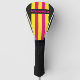Retro-Sonnen-Glow-Pin-Streifen mit Namen Golf Headcover