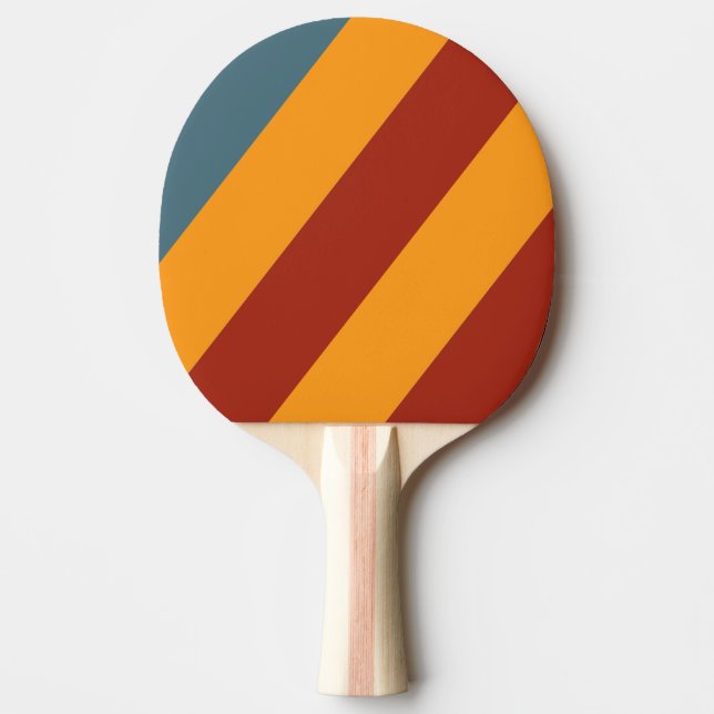 Retro Sonnenaufgang auf schiefer Streifen Tischtennis Schläger (Vorderseite)