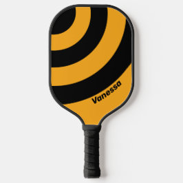 Retro Sonnenblume Buzz Drei Kreisel Streifen mit N Pickleball Schläger