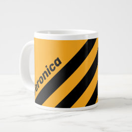 Retro Sonnenblume Buzz Drei Streifen mit Namen Jumbo-Tasse
